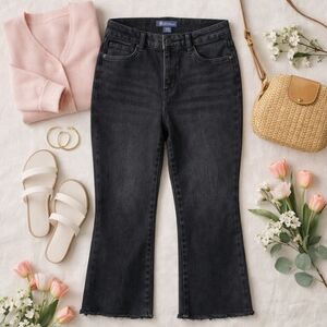 Democracy Ab-solution 16W Black Fray Hem Bootcut Jeans Curvy Stretch